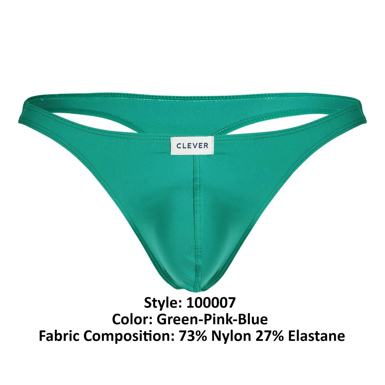 Clever Herrenunterwäsche Clever 100007 3er Pack Australische Latex-Tangas Farbe Grün-Rosa-Blau