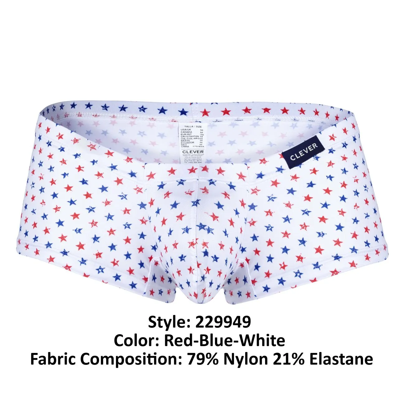 Clever Herrenunterwäsche Clever 229949 3er Pack Australische Latin Trunks Farbe Rot-Blau-Weiß