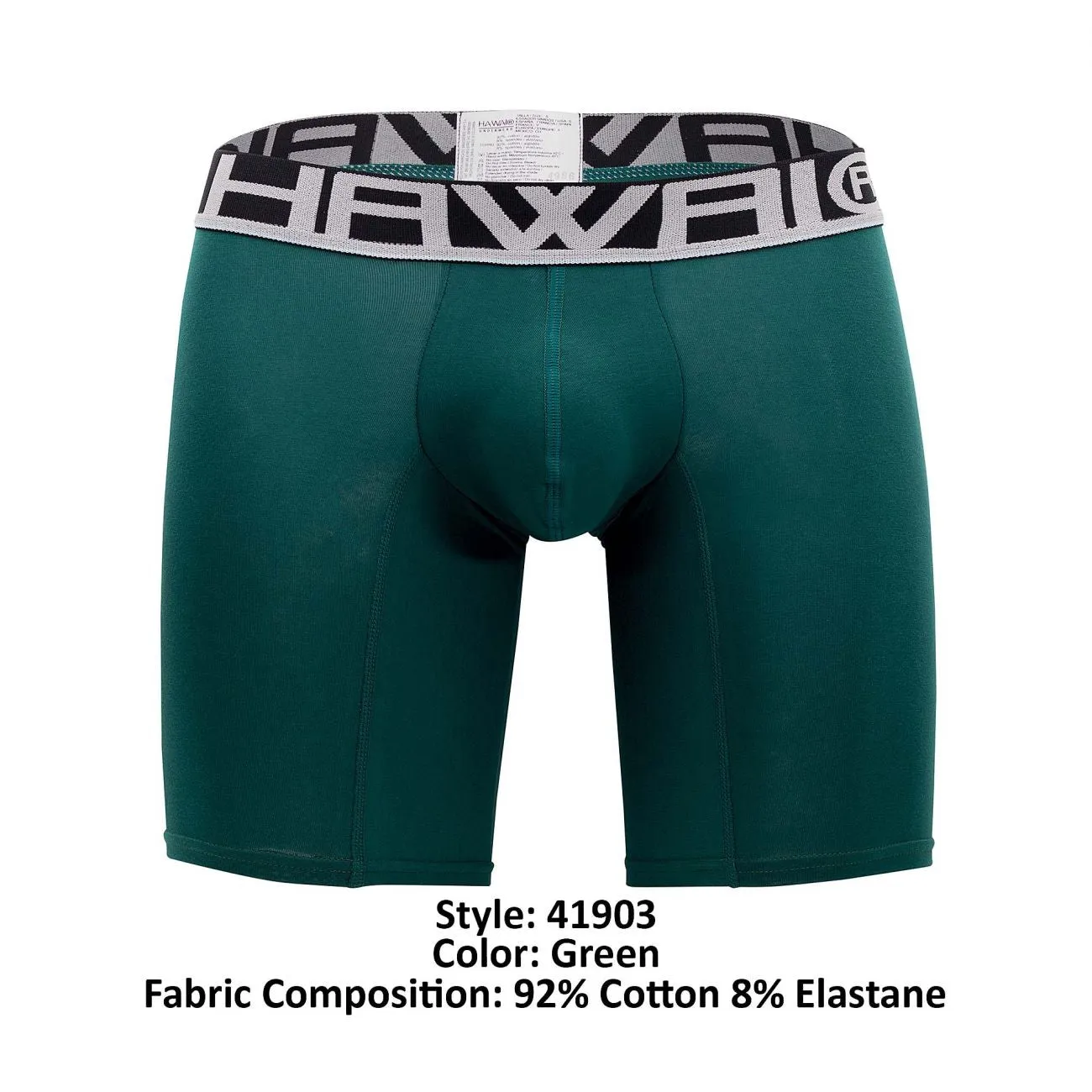 Bekleidung_Hawair_Herrenunterwäsche HAWAI 41903 Einfarbige Sport-Boxershorts Farbe Grün