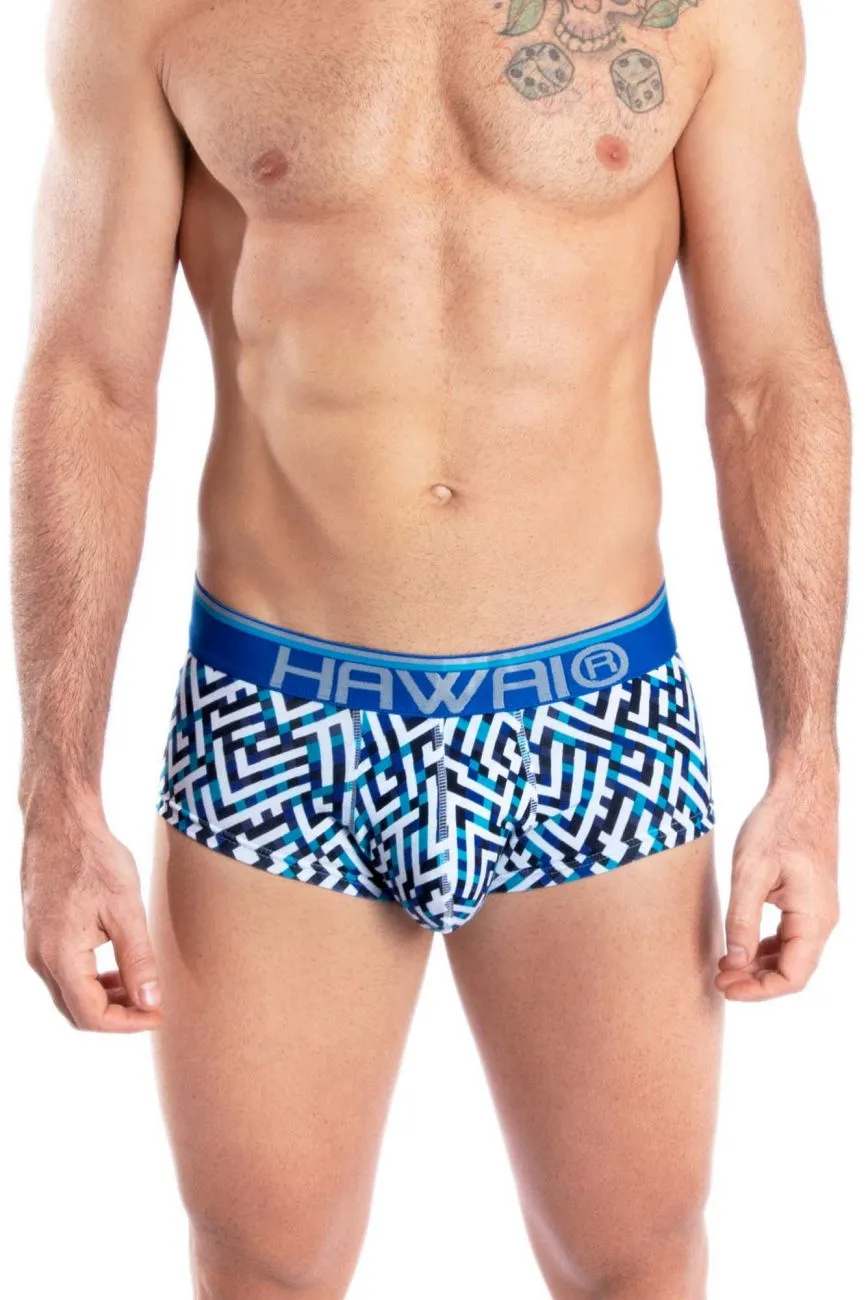 Herrenunterwäsche HAWAI 42135 Geometrische Mini-Boxershorts Farbe Königsblau