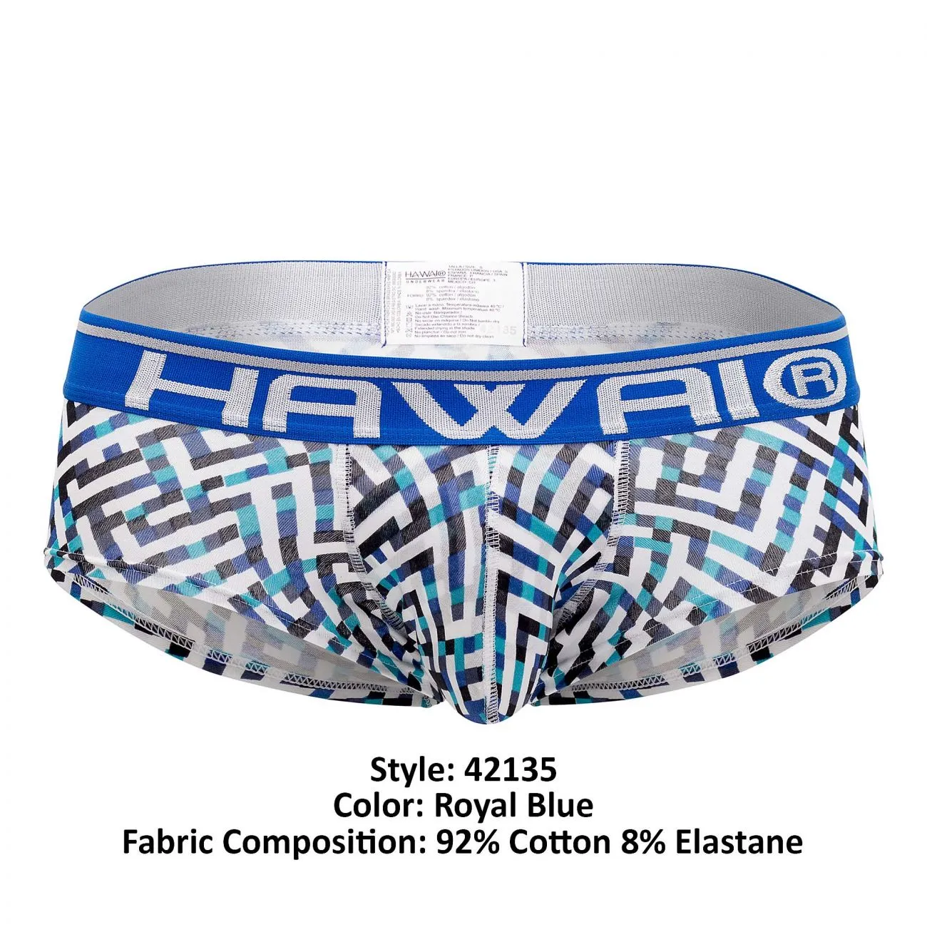 Herrenunterwäsche HAWAI 42135 Geometrische Mini-Boxershorts Farbe Königsblau