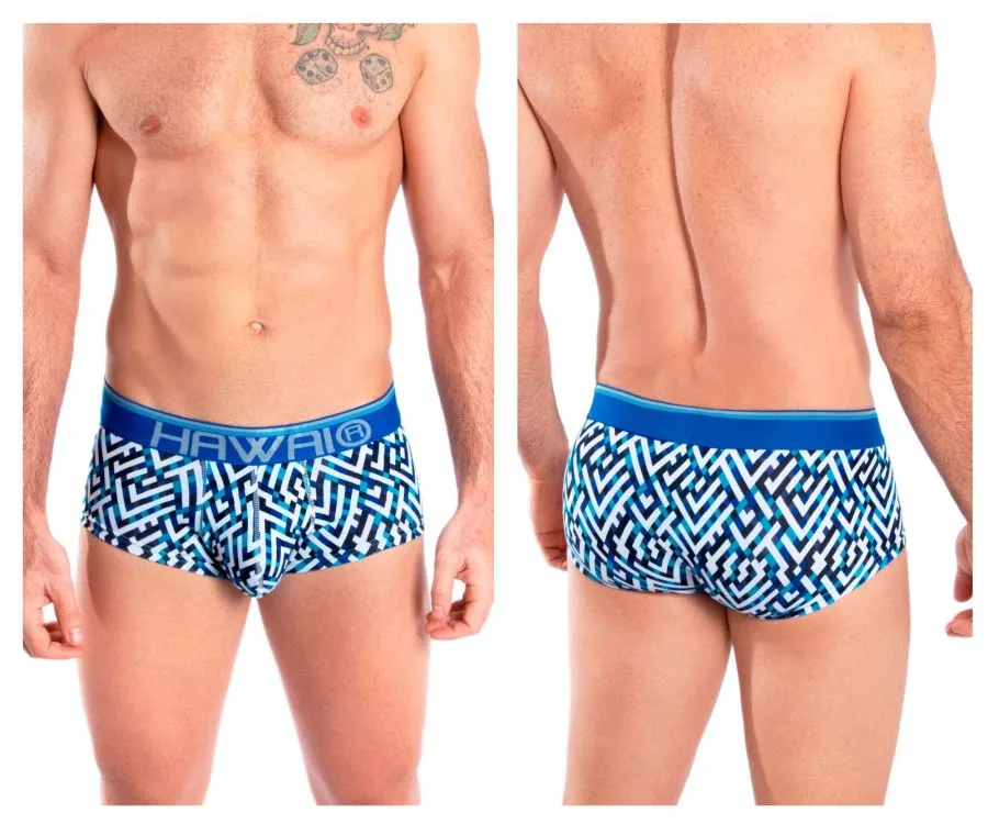 Herrenunterwäsche HAWAI 42135 Geometrische Mini-Boxershorts Farbe Königsblau