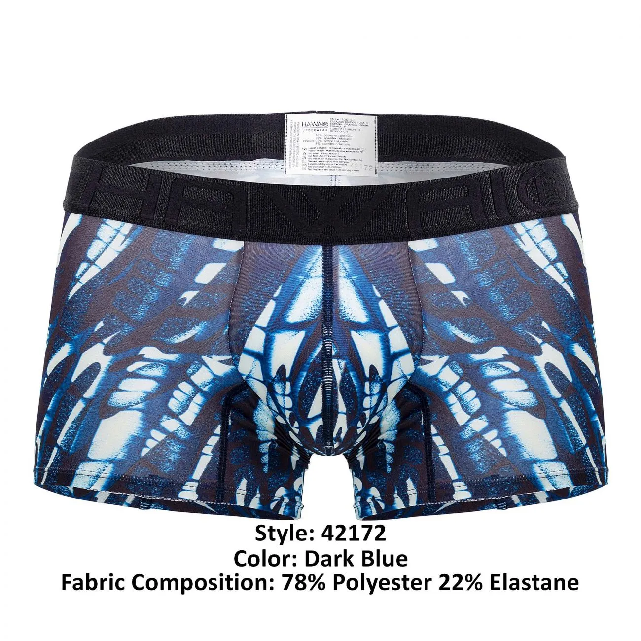Bekleidung_Hawair_Herrenunterwäsche HAWAI 42172 Bedruckte Mikrofaser-Boxershorts Farbe Dunkelblau