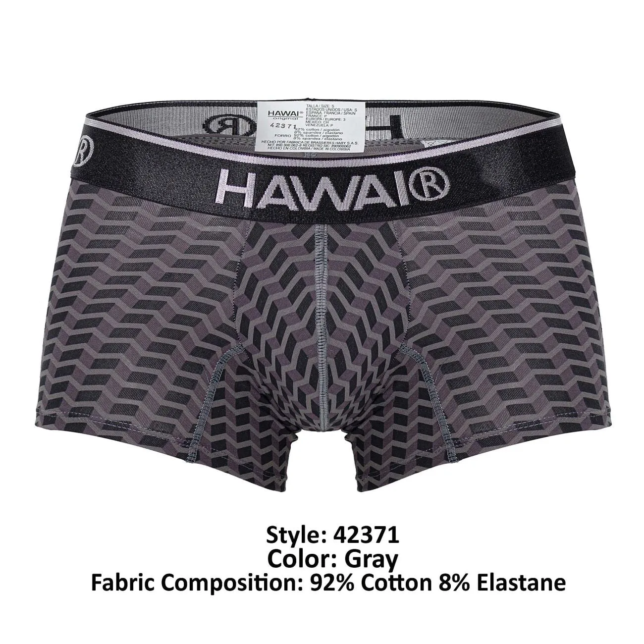 Bekleidung_Hawair_Herrenunterwäsche HAWAI 42371 Bedruckte Boxershorts Farbe Grau