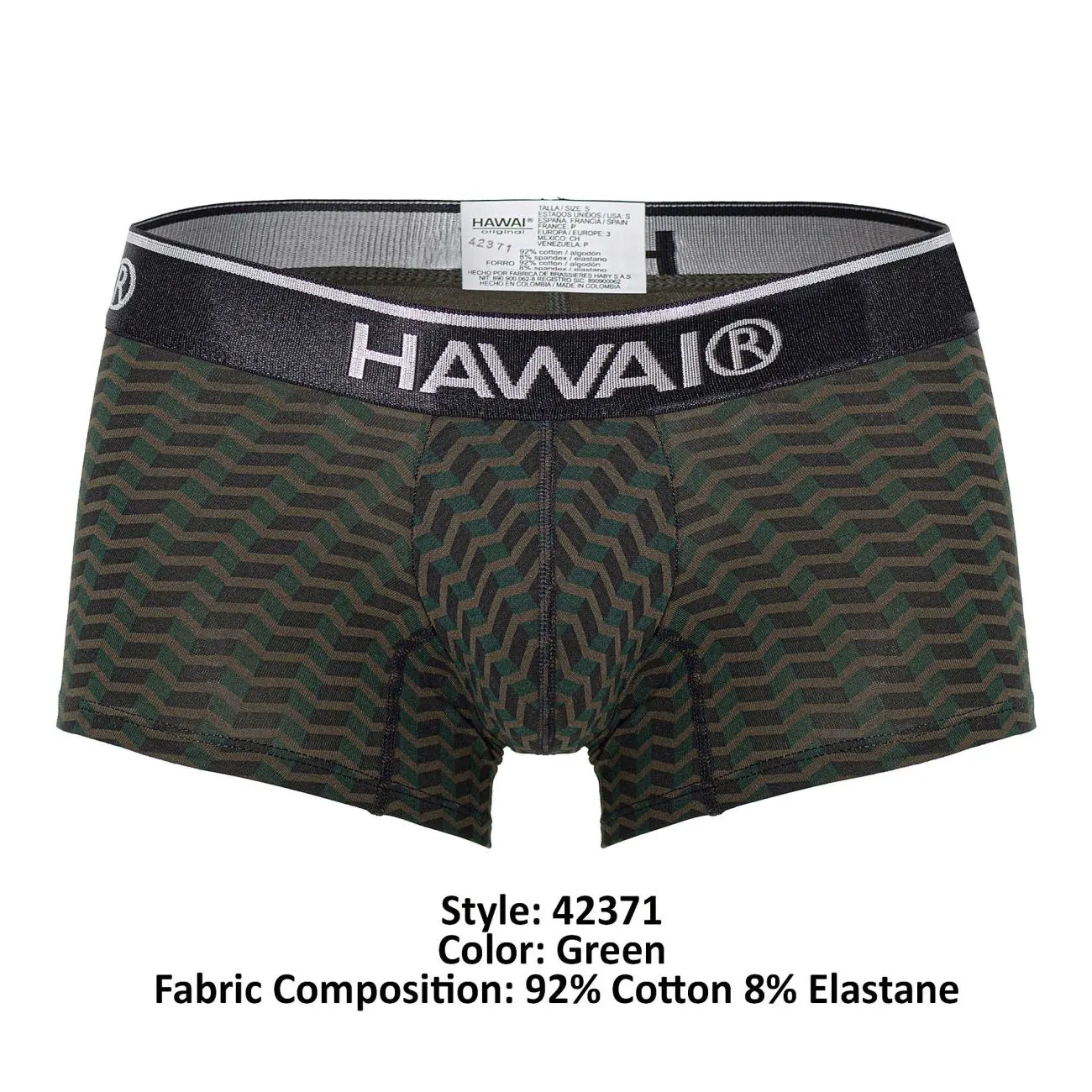 Bekleidung_Hawair_Herrenunterwäsche HAWAI 42371 Bedruckte Boxershorts Farbe Grün