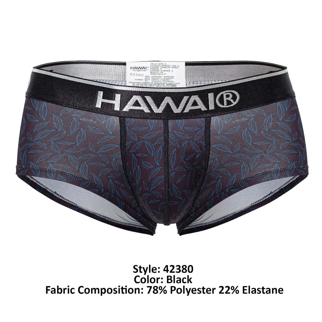 Bekleidung_Hawair_Herrenunterwäsche HAWAI 42380 Bedruckte Slips Farbe Schwarz