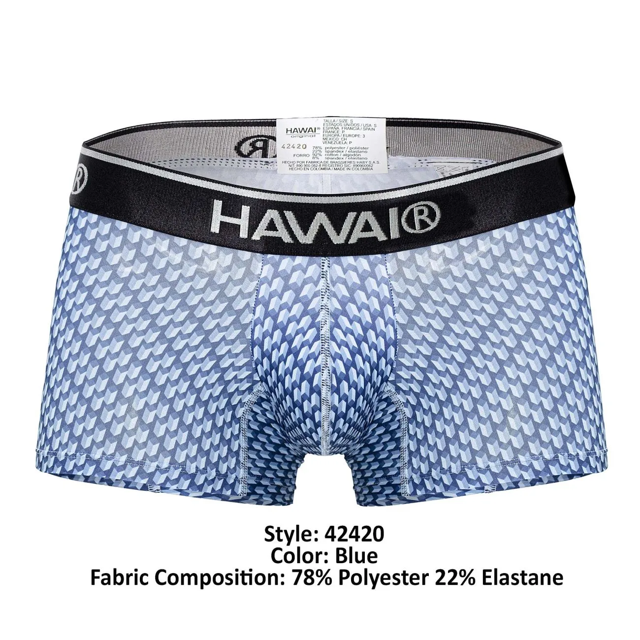 Bekleidung_Hawair_Herrenunterwäsche HAWAI 42420 Bedruckte Boxershorts Farbe Blau