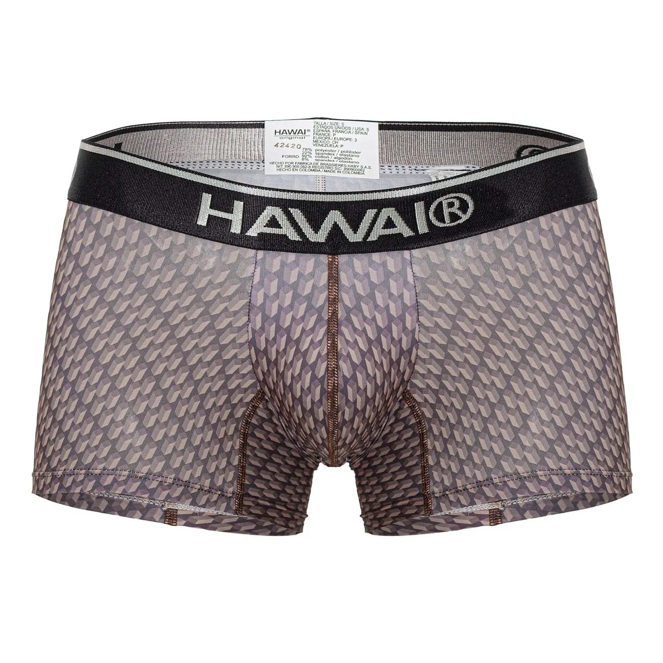 Bekleidung_Hawair_Herrenunterwäsche HAWAI 42420 Bedruckte Boxershorts Farbe Kakao