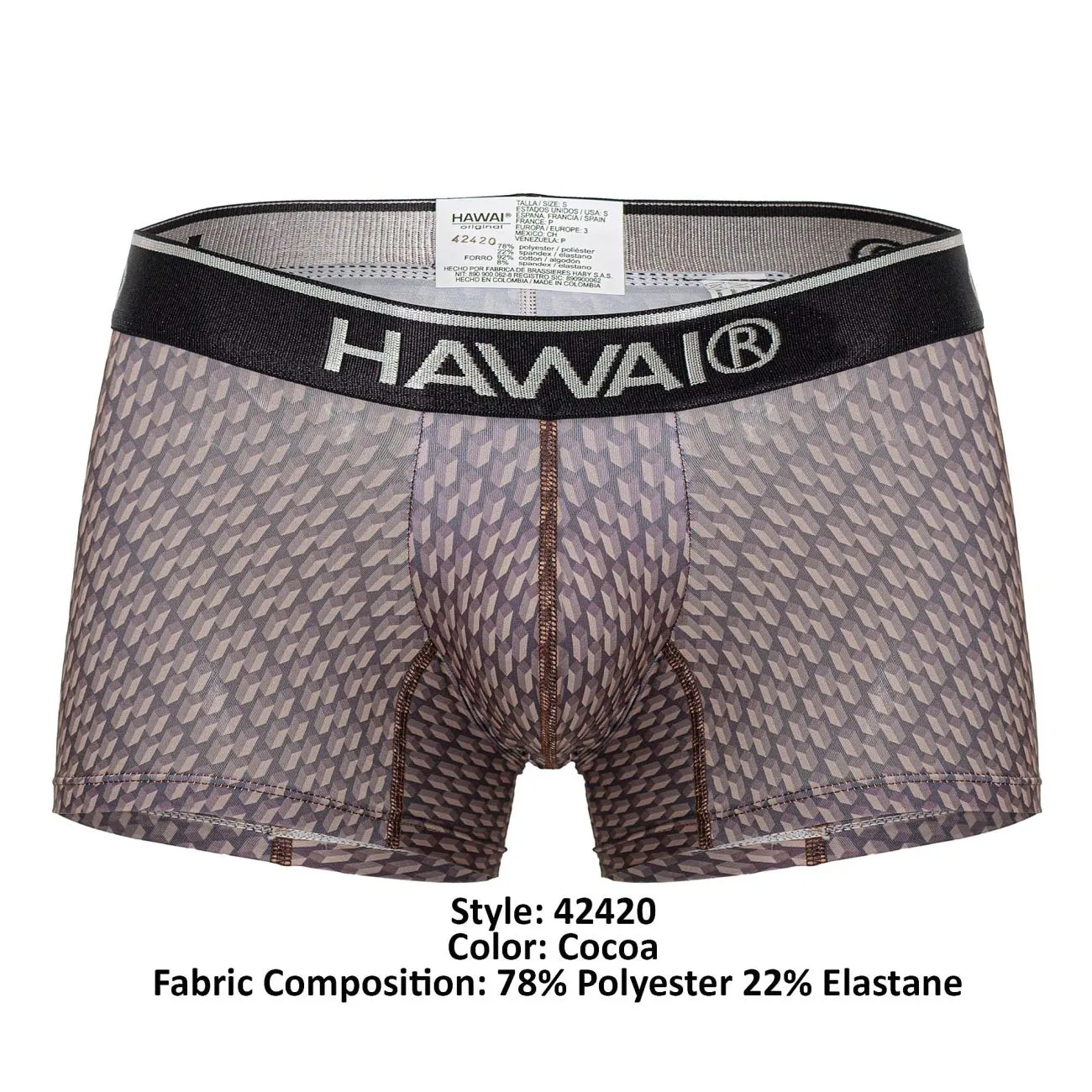 Bekleidung_Hawair_Herrenunterwäsche HAWAI 42420 Bedruckte Boxershorts Farbe Kakao