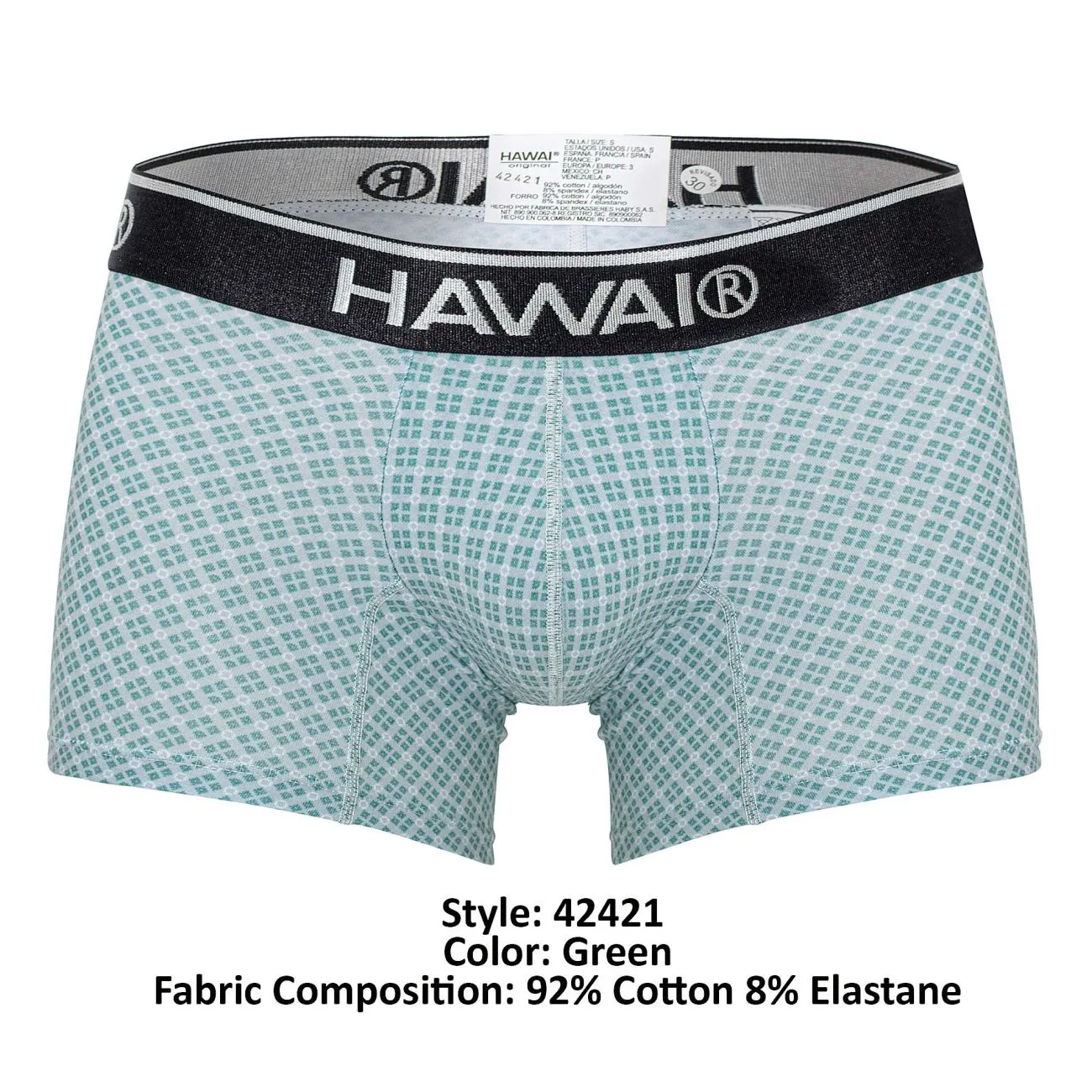 Bekleidung_Hawair_Herrenunterwäsche HAWAI 42421 Bedruckte Boxershorts Farbe Grün