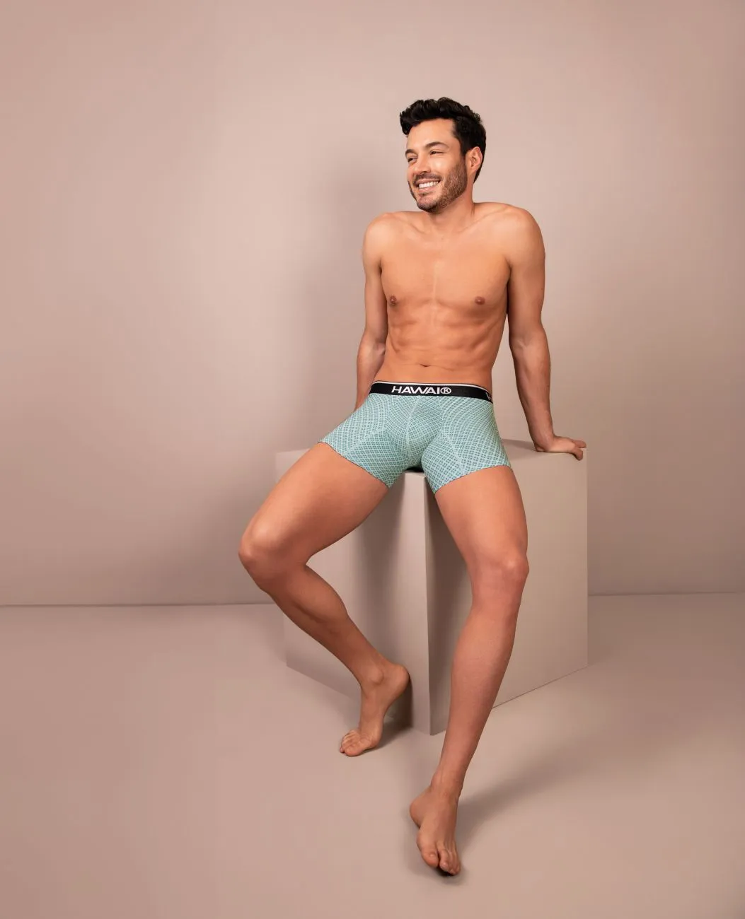 Bekleidung_Hawair_Herrenunterwäsche HAWAI 42421 Bedruckte Boxershorts Farbe Grün
