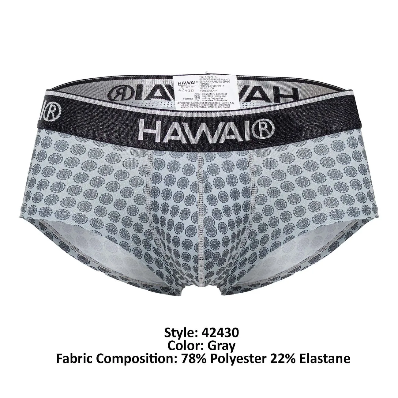 Bekleidung_Hawair_Herrenunterwäsche HAWAI 42430 Bedruckte Slipunterhose Farbe Grau