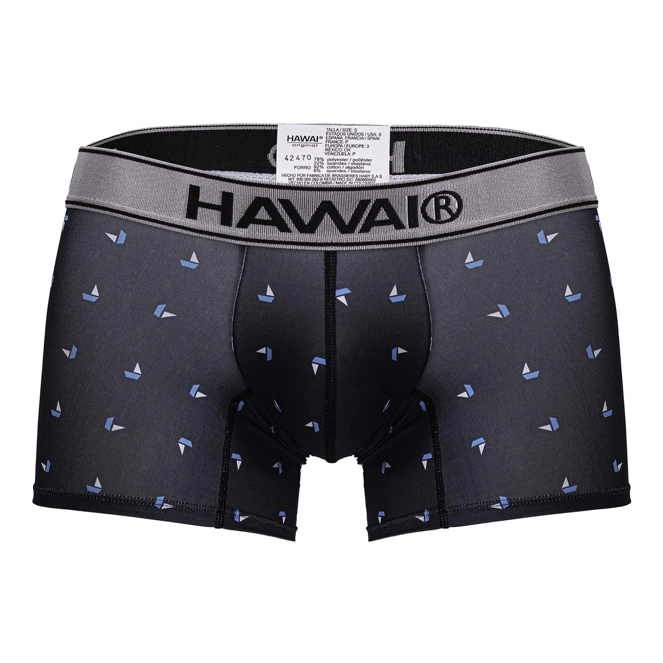 Bekleidung_Hawair_Herrenunterwäsche HAWAIR 42470 Bedruckte Mikrofaser-Boxershorts Farbe Schwarz