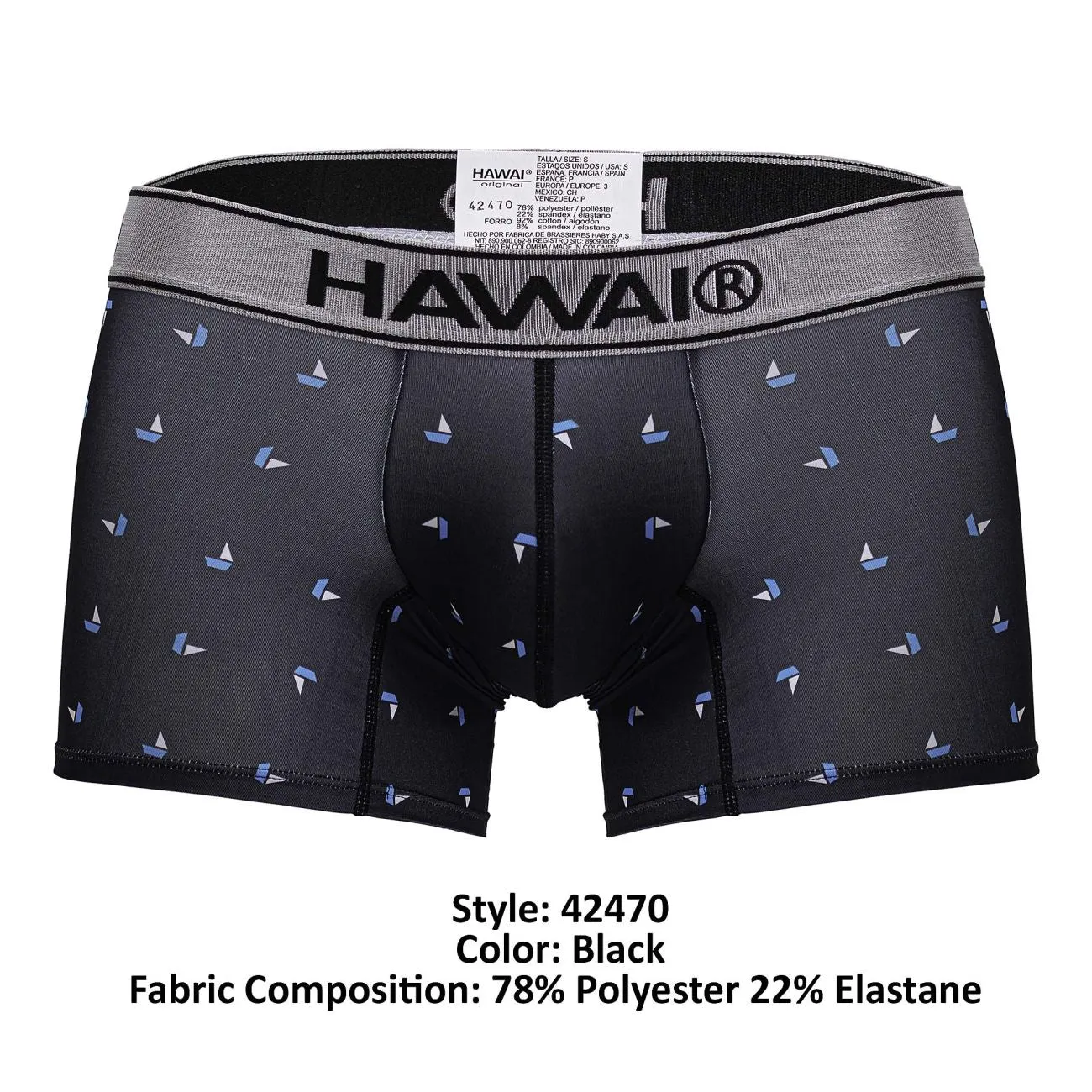 Bekleidung_Hawair_Herrenunterwäsche HAWAIR 42470 Bedruckte Mikrofaser-Boxershorts Farbe Schwarz