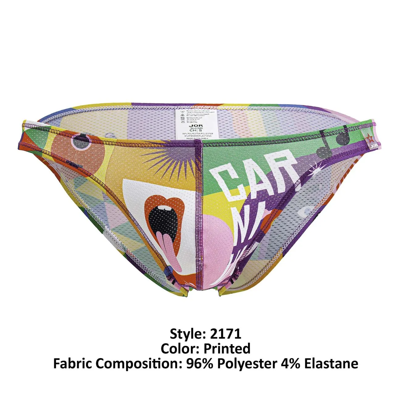 Bekleidung_Jor_Herrenunterwäsche JOR 2171 Karneval Bikini Farbig Bedruckt