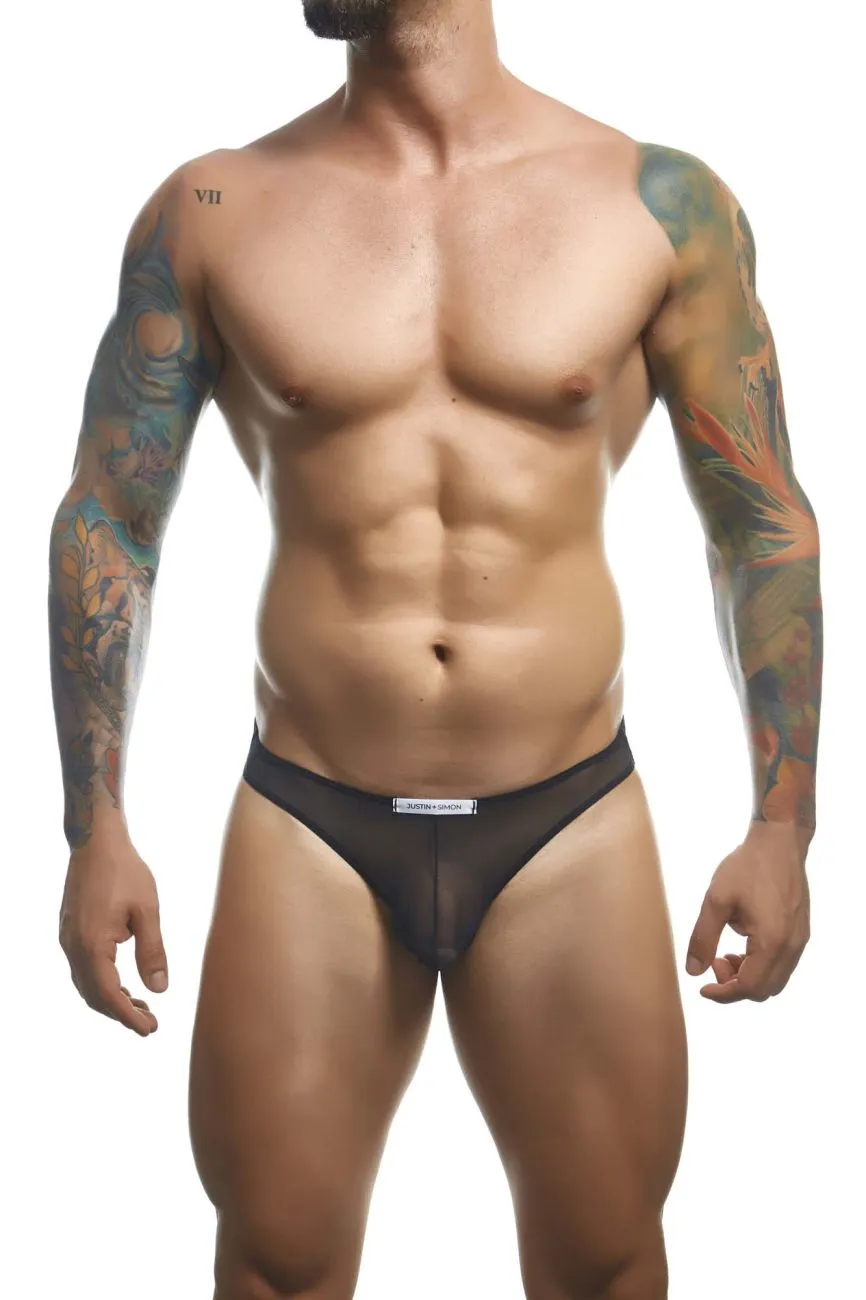 Kleidung_Justin   Simon_Herrenunterwäsche JUSTIN SIMON XSJ01 Klassischer Bikini Farbe Schwarz Mesh