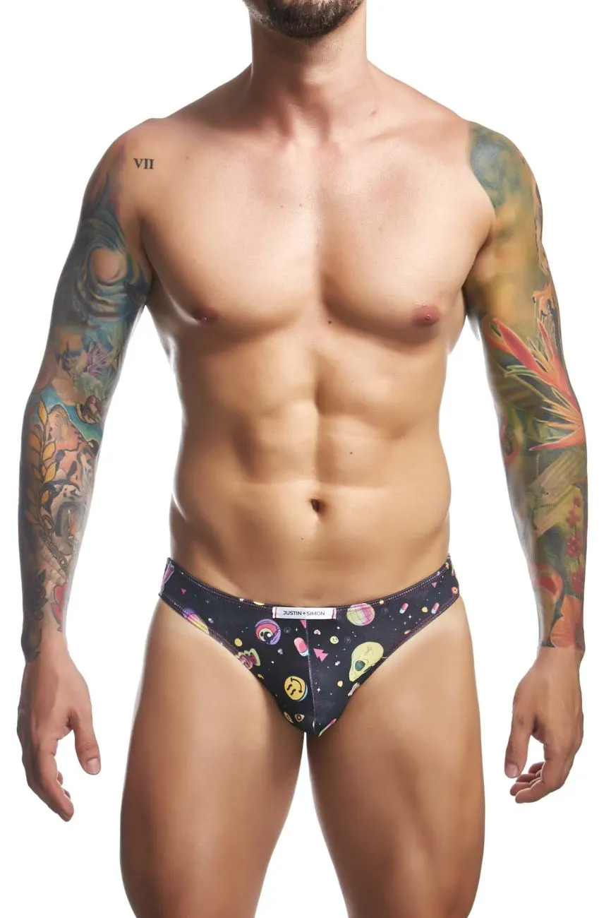 Bekleidung_Justin   Simon_Herrenunterwäsche JUSTIN SIMON XSJ01 Klassischer Bikini Farbe Psychedelisch