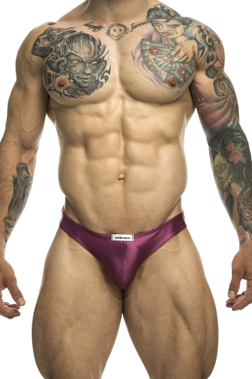 Kleidung_Justin   Simon_Herrenunterwäsche JUSTIN SIMON XSJ01 Klassischer Bikini Farbe Weinrot