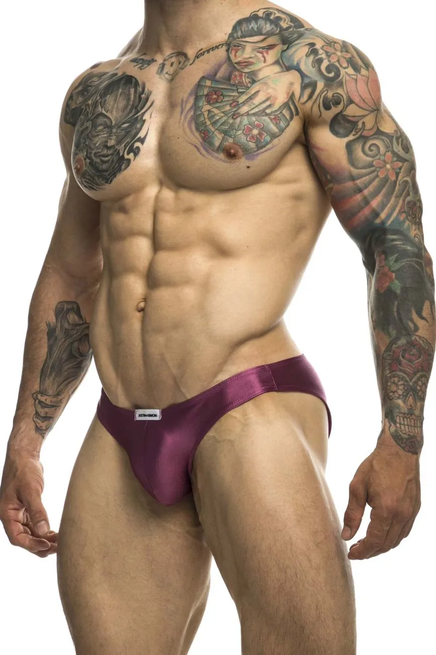 Kleidung_Justin   Simon_Herrenunterwäsche JUSTIN SIMON XSJ01 Klassischer Bikini Farbe Weinrot