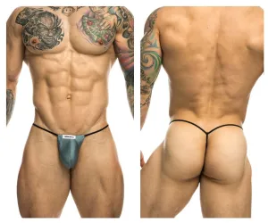 Kleidung_Justin   Simon_Herrenunterwäsche JUSTIN SIMON XSJ02 Klassischer G-String mit Ausbuchtung Farbe Metallgrün