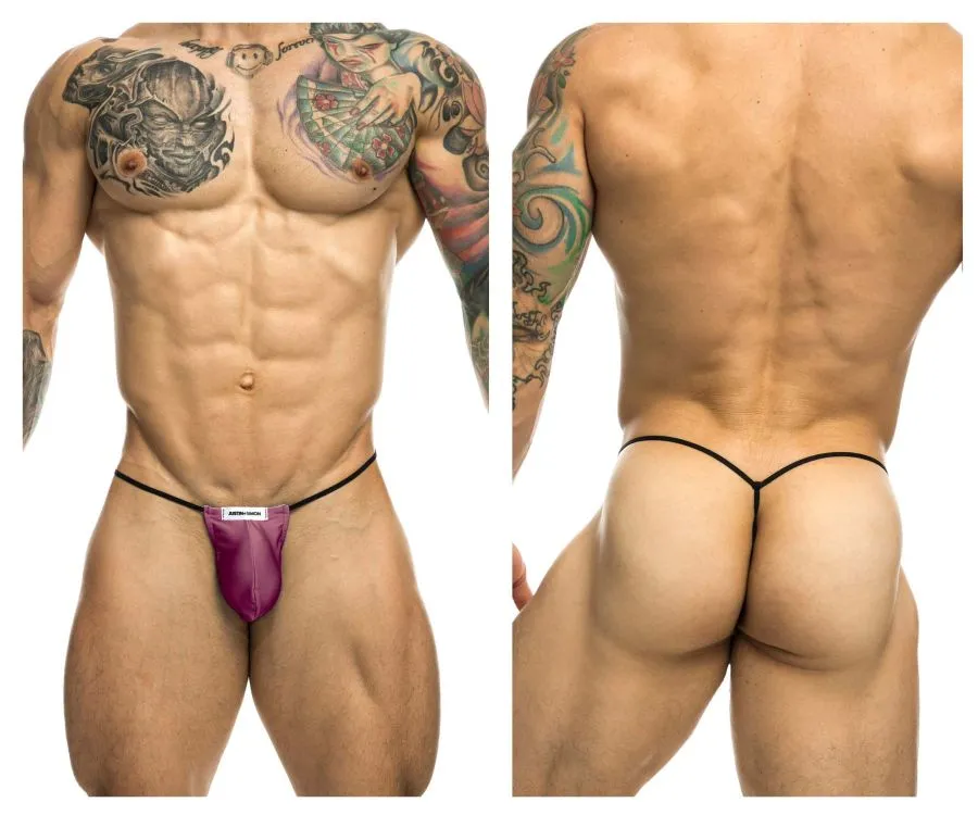 Kleidung_Justin   Simon_Herrenunterwäsche JUSTIN SIMON XSJ02 Klassischer G-String mit Hervorhebung in der Farbe Weinrot