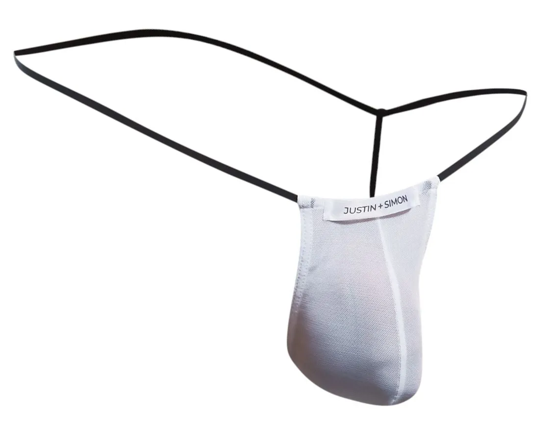 Bekleidung_Justin   Simon_Herrenunterwäsche JUSTIN SIMON XSJ02 Klassischer G-String Farbe Weiß Mesh