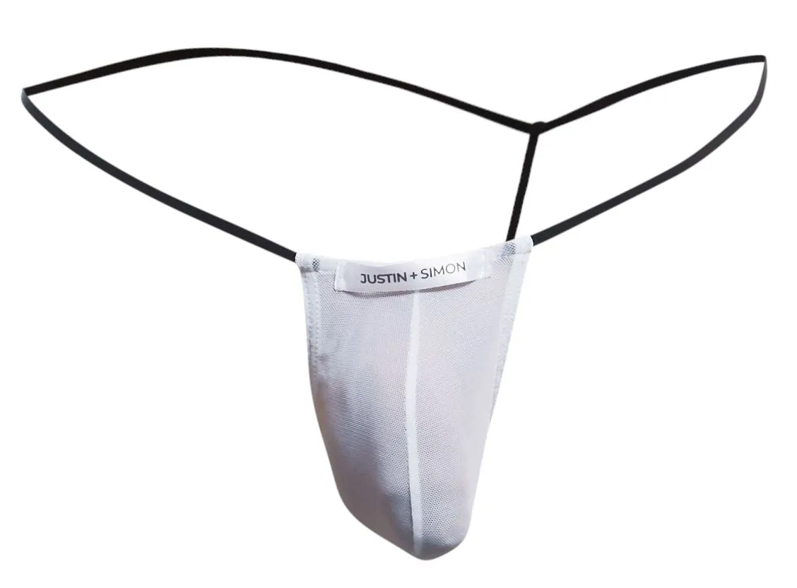 Bekleidung_Justin   Simon_Herrenunterwäsche JUSTIN SIMON XSJ02 Klassischer G-String Farbe Weiß Mesh