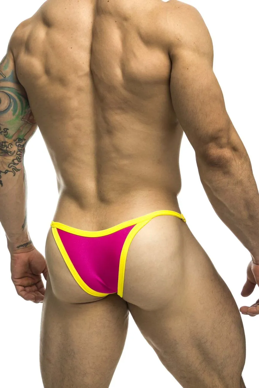 Kleidung_Justin   Simon_Herrenunterwäsche JUSTIN SIMON XSJ12 Bikini Einfarbig Knallrosa