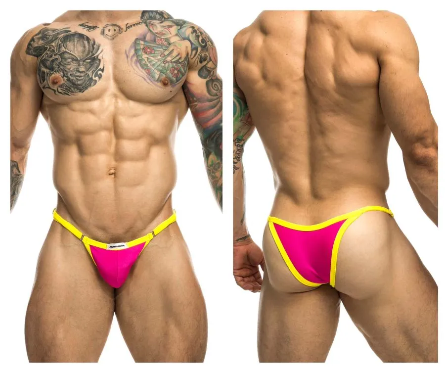 Kleidung_Justin   Simon_Herrenunterwäsche JUSTIN SIMON XSJ12 Bikini Einfarbig Knallrosa