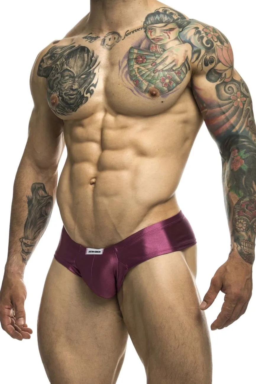Bekleidung_Justin   Simon_Herrenunterwäsche JUSTIN SIMON XSJ22 Cheek Slips Farbe Weinrot