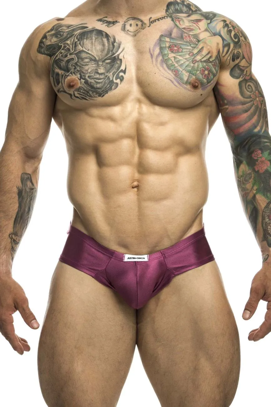 Bekleidung_Justin   Simon_Herrenunterwäsche JUSTIN SIMON XSJ22 Cheek Slips Farbe Weinrot