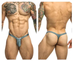 Kleidung_Justin   Simon_Herrenunterwäsche JUSTIN SIMON XSJBU02 String-Tanga mit Hervorhebung Farbe Metallgrün