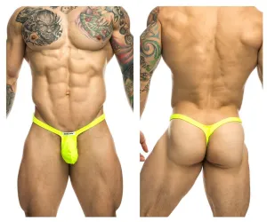 Kleidung_Justin   Simon_Herrenunterwäsche JUSTIN SIMON XSJBU02 String-Tanga mit Hervorhebung Farbe Neon Grün