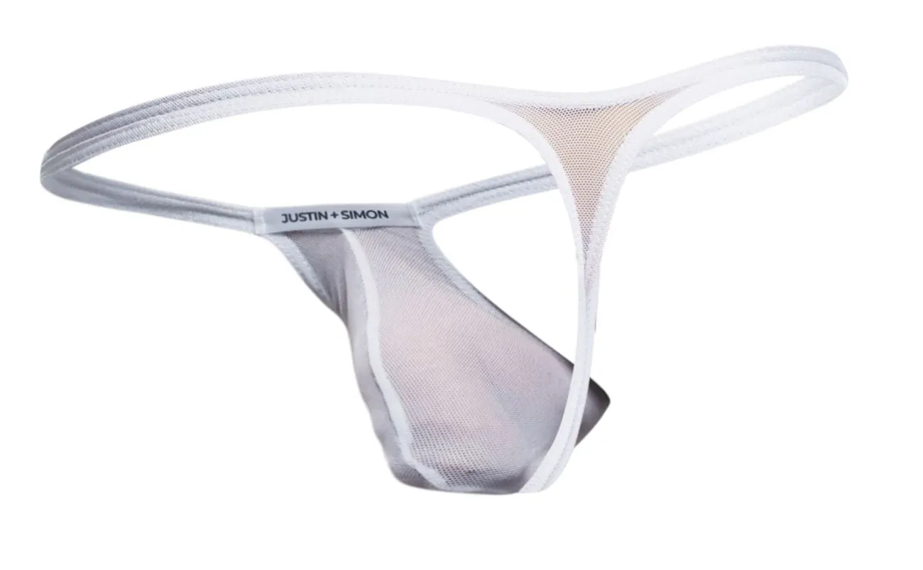 Bekleidung_Justin   Simon_Herrenunterwäsche JUSTIN SIMON XSJBU02 String-Tanga mit Ausformung Farbe Weiß Mesh