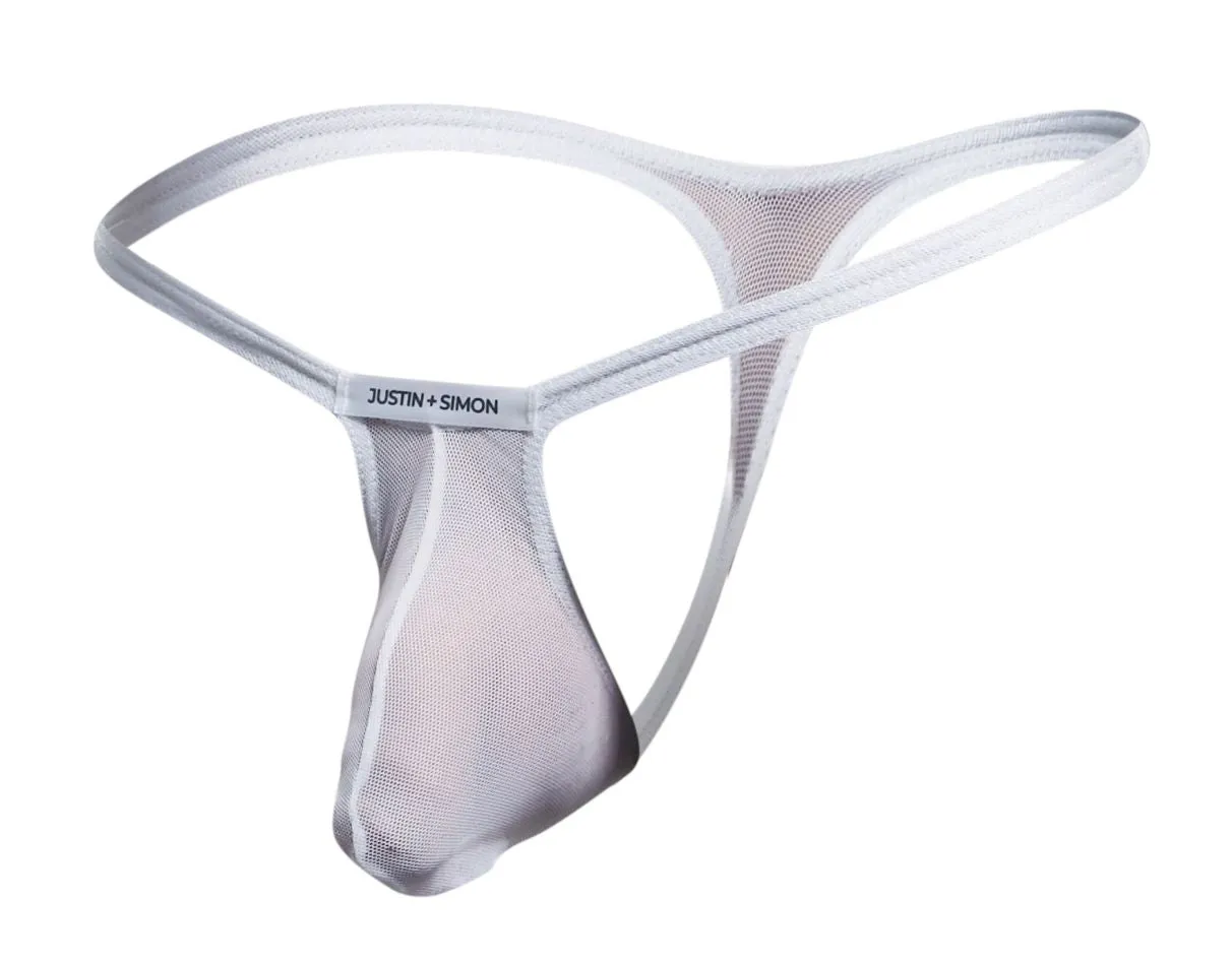 Bekleidung_Justin   Simon_Herrenunterwäsche JUSTIN SIMON XSJBU02 String-Tanga mit Ausformung Farbe Weiß Mesh