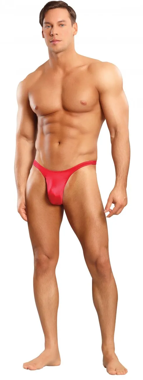 Bekleidung_Herren Power_Herrenunterwäsche Male Power 442076 Satin Lycra Bong Tanga Farbe Rot
