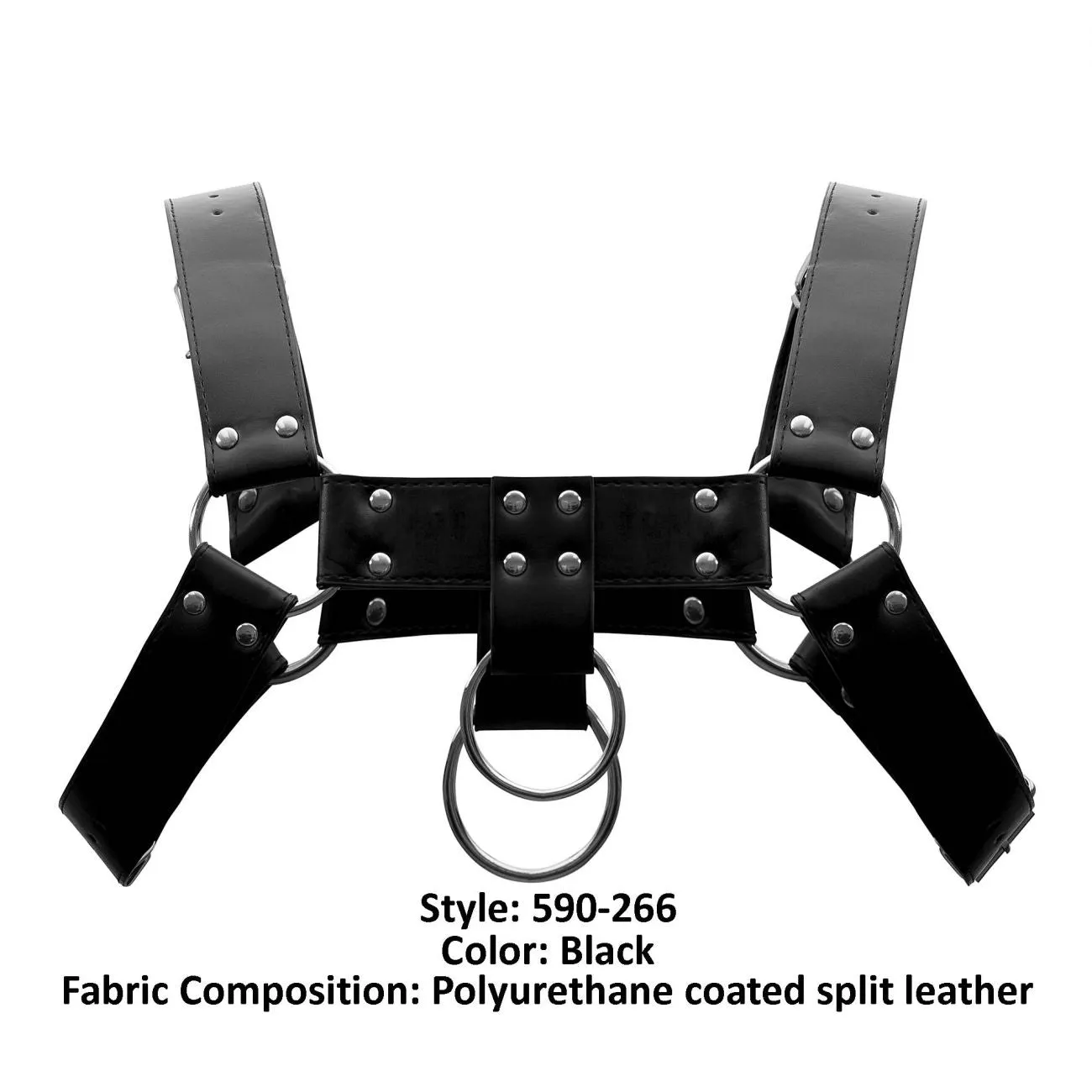 Bekleidung_Herren Power_Herrenunterwäsche Male Power 590-266 Leder Widder Geschirr Farbe Schwarz