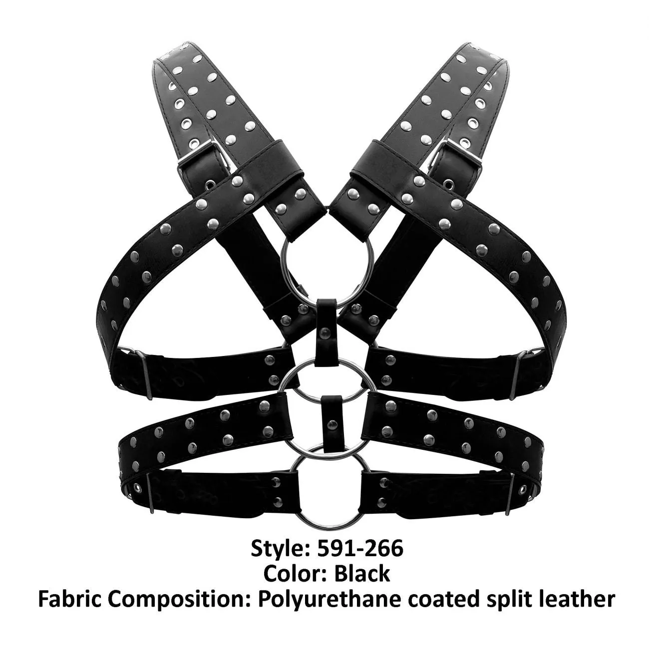 Bekleidung_Herren Power_Herrenunterwäsche Male Power 591-266 Leder-Zwillinge Geschirr Farbe Schwarz