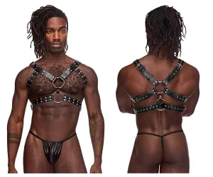 Clothing_Male Power_Mens Underwear Male Power 591-266 Leather Gemini Harness Color Black