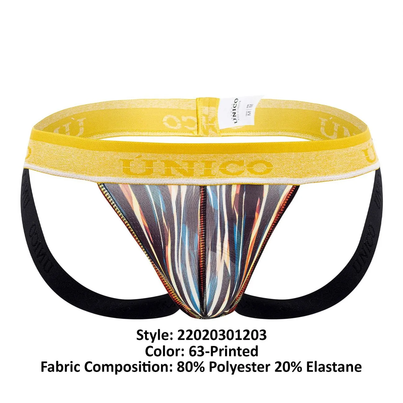 Bekleidung_Mundo Unico_Herrenunterwäsche Unico 22020301203 Fragmentierter Jockstrap Farbe 63-Bedruckt