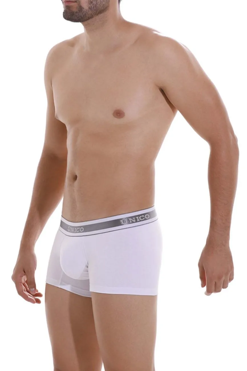 Bekleidung_Mundo Unico_Herrenunterwäsche Unico 22120100112 Glanz M22 Trunks Farbe 00-Weiß