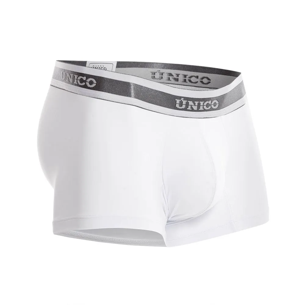 Bekleidung_Mundo Unico_Herrenunterwäsche Unico 22120100112 Glanz M22 Trunks Farbe 00-Weiß
