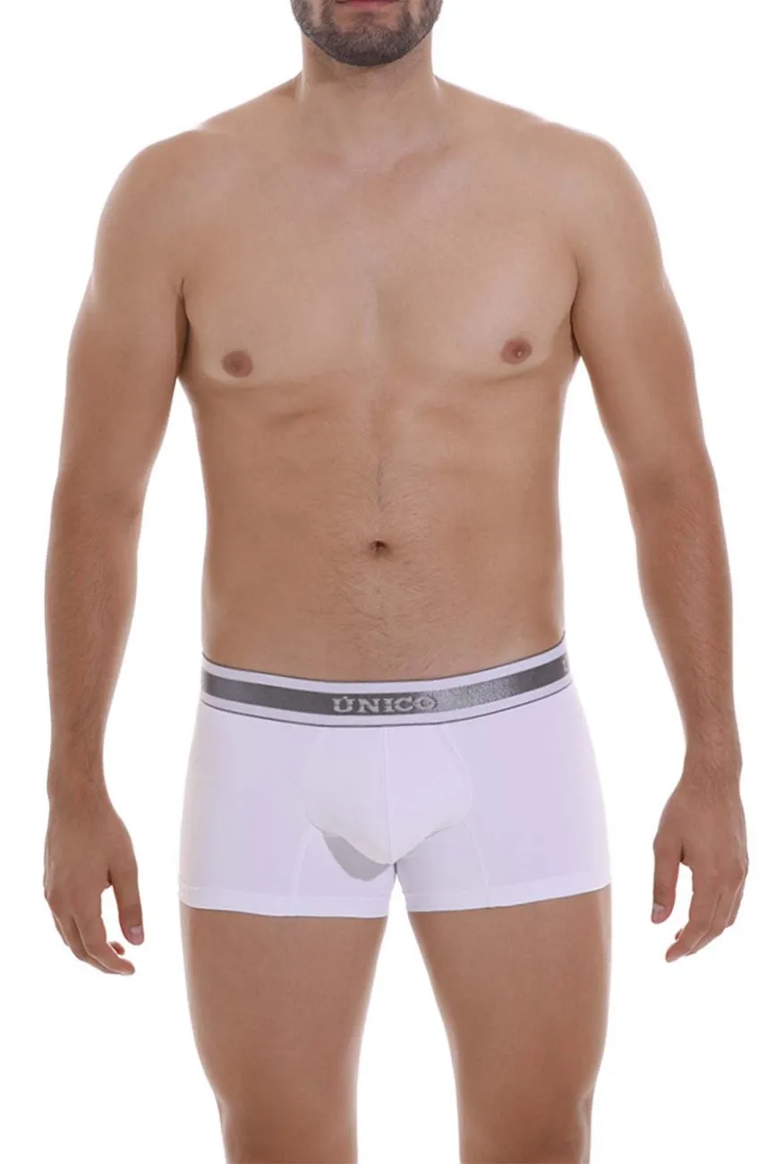 Bekleidung_Mundo Unico_Herrenunterwäsche Unico 22120100112 Glanz M22 Trunks Farbe 00-Weiß
