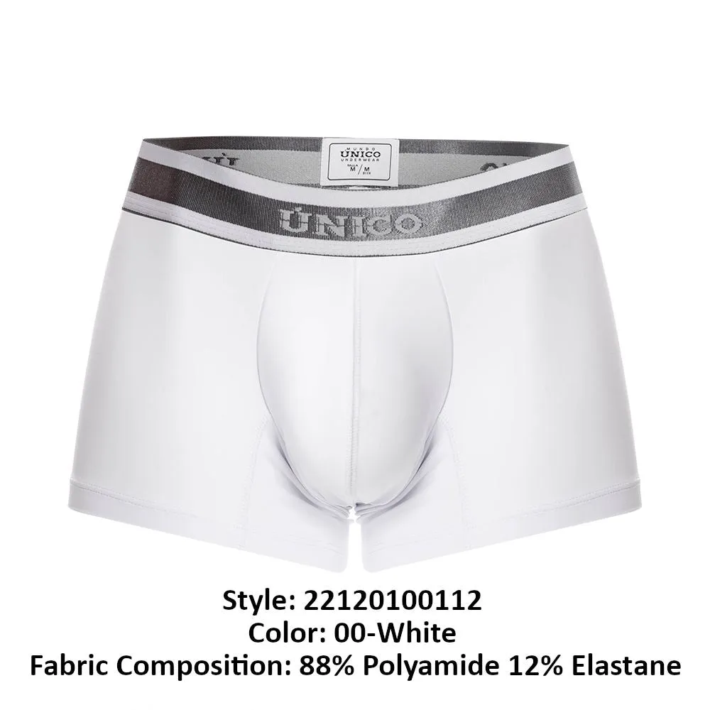 Bekleidung_Mundo Unico_Herrenunterwäsche Unico 22120100112 Glanz M22 Trunks Farbe 00-Weiß