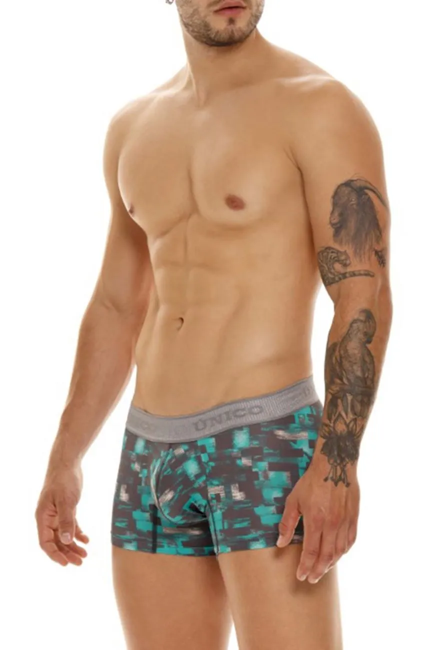 Bekleidung_Mundo Unico_Herrenunterwäsche Unico 23050100104 Schachbrett-Boxershorts Farbe 63-Grün