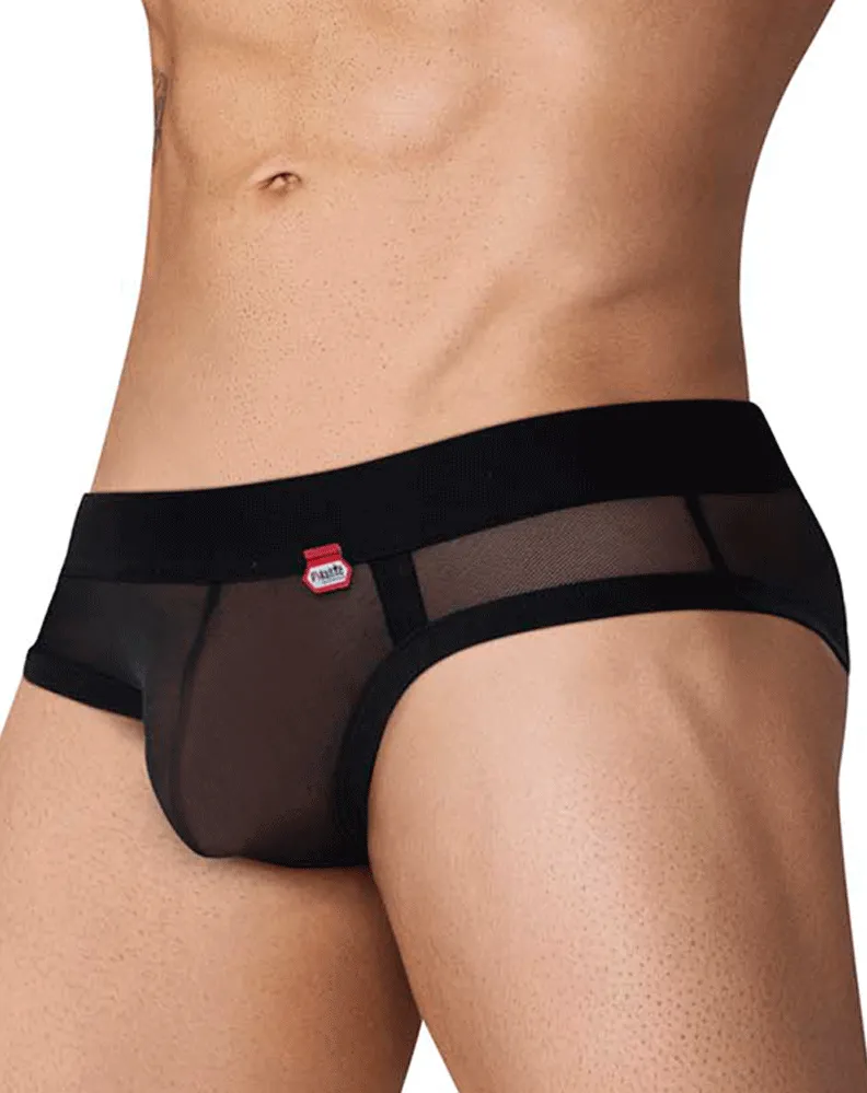 Bekleidung_Pikante_Herrenunterwäsche Pikante 1091 Strapazierfähige Mesh-Slip Schwarz