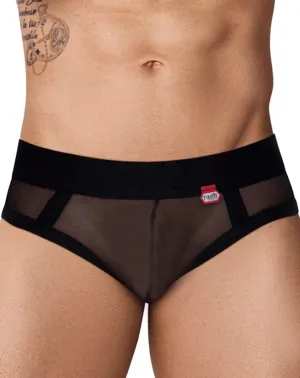 Clothing_Pikante_Mens Underwear Pikante 1091 Burly Mesh Briefs Black