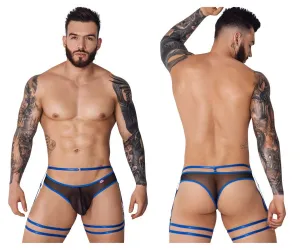 Bekleidung_Pikante_Herrenunterwäsche Pikante PIK 1082 Lujueria Strumpfhalter-Tangas Farbe Blau