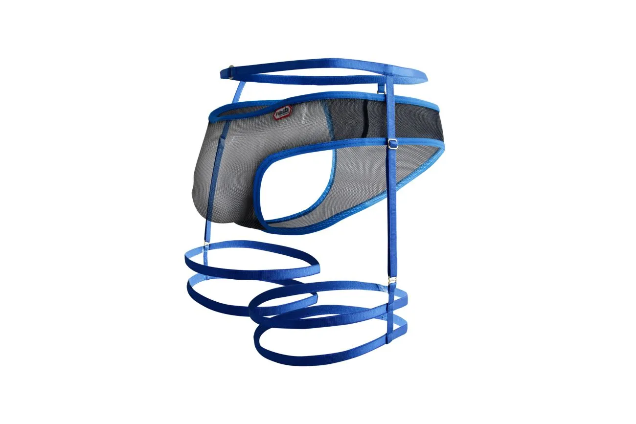 Bekleidung_Pikante_Herrenunterwäsche Pikante PIK 1082 Lujueria Strumpfhalter-Tangas Farbe Blau