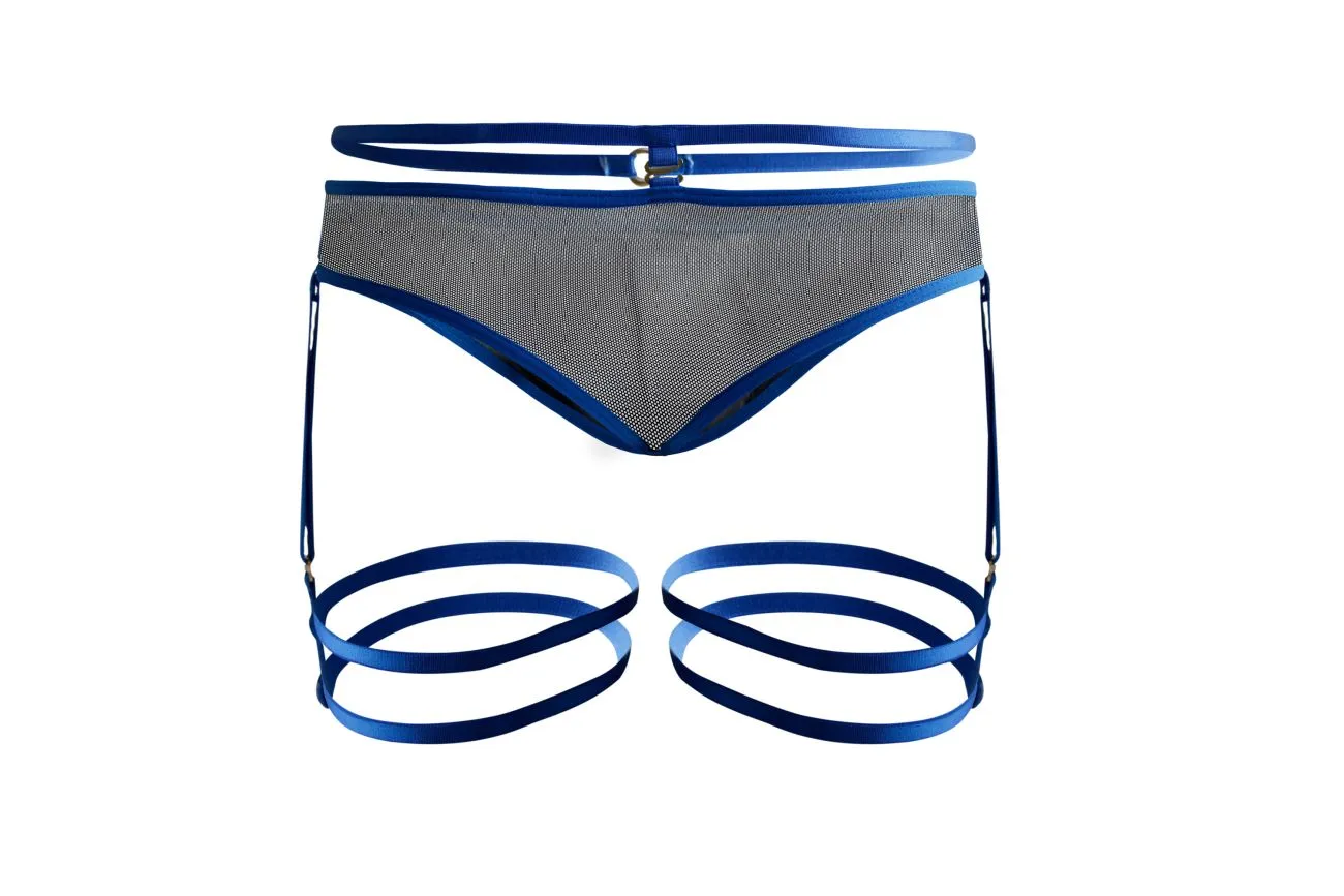 Bekleidung_Pikante_Herrenunterwäsche Pikante PIK 1082 Lujueria Strumpfhalter-Tangas Farbe Blau